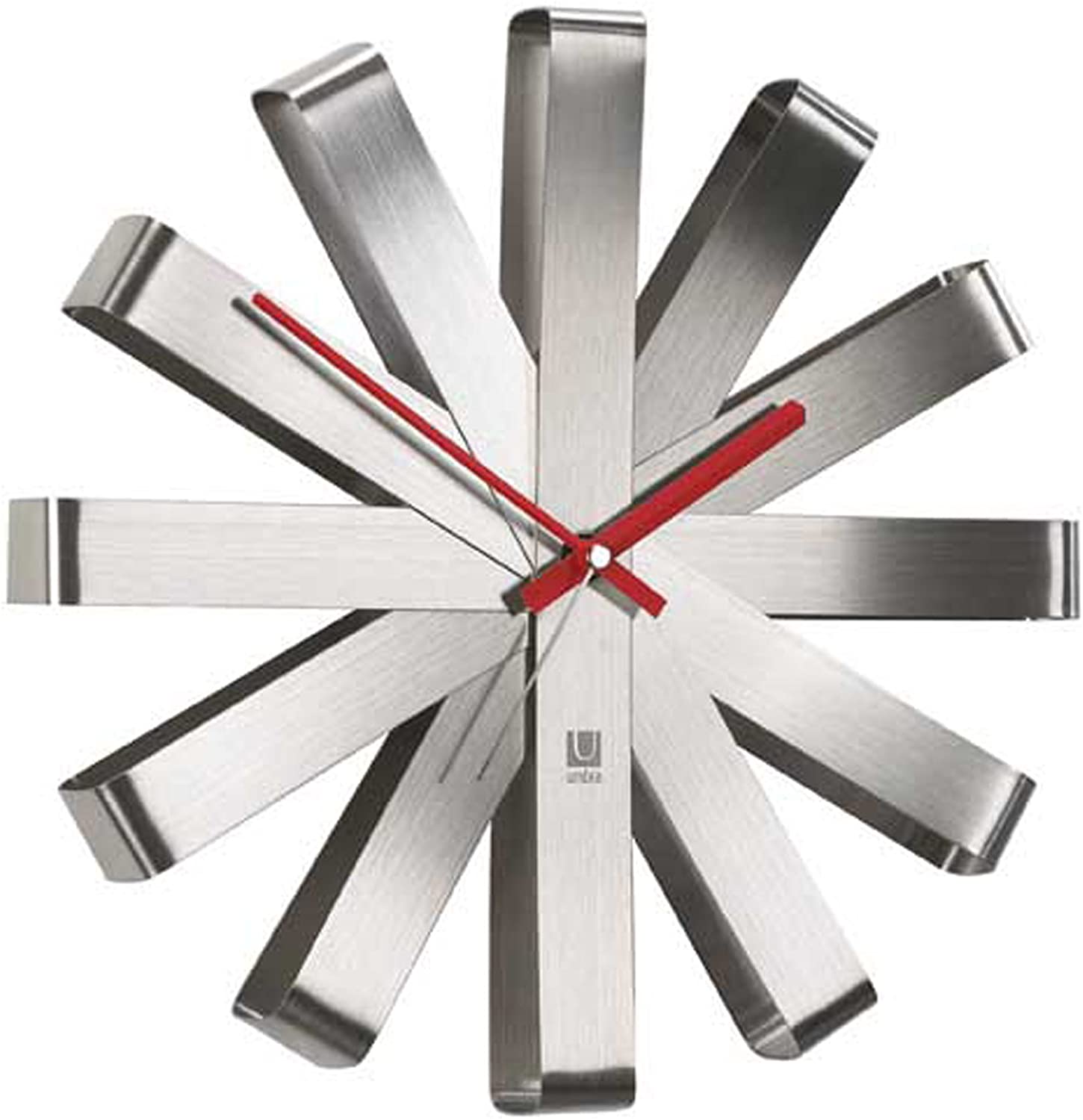 Contemporary Stainless Steel Ribbon Clock