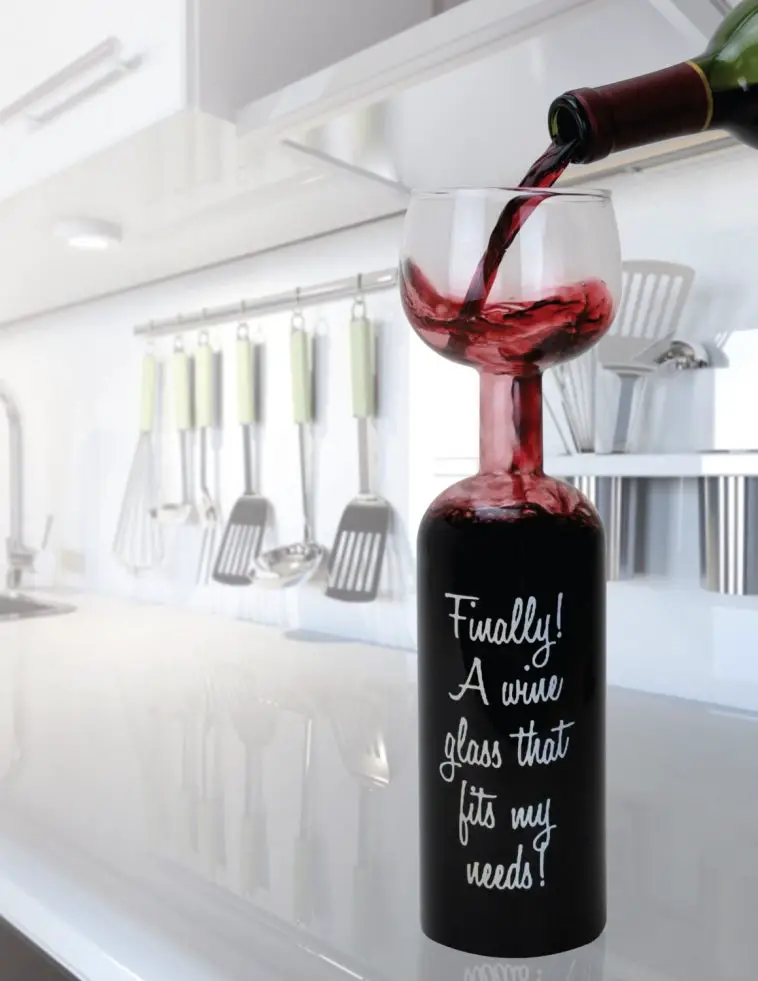 Full wine bottle glass