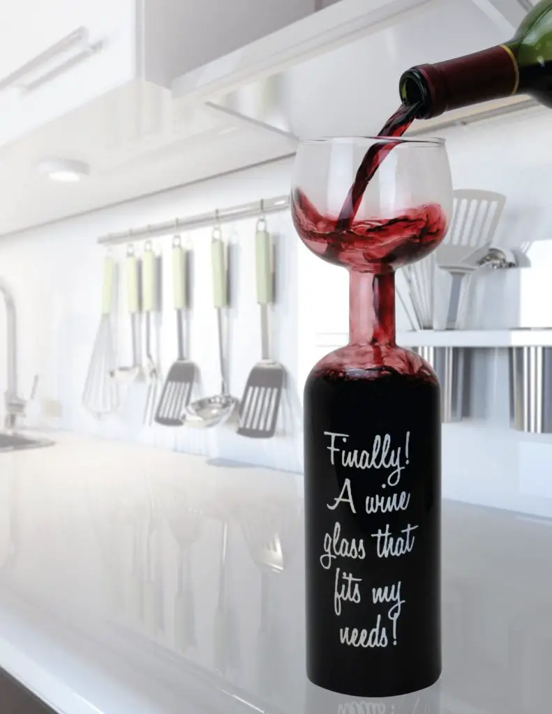 Full wine bottle glass