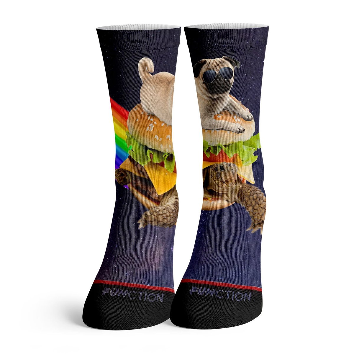 Pug On A Cheeseburger Galaxy Socks