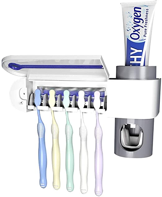 UV Antibacterial Toothbrush Holder and Dispenser