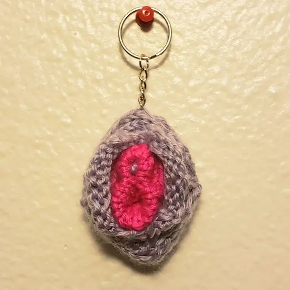 Vulva Vagina Crochet Keychain