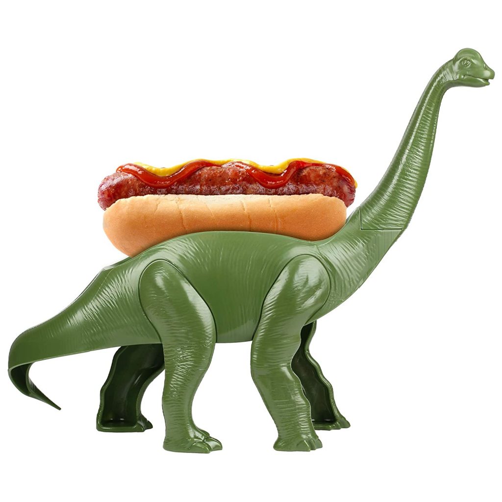 Dinosaur hot dog holder