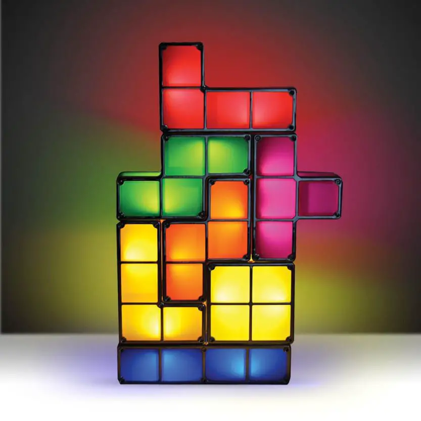 Tetris light up blocks and LED lamp with stackable mood lights