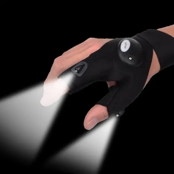 LED Fingerless Flashlight Gloves