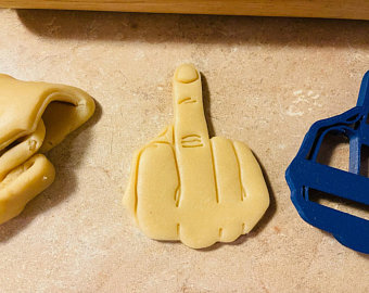 Middle finger cookie cutter