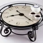 Round-coffee-table-with-clock-Howard-miller-round-coffee-table-clock