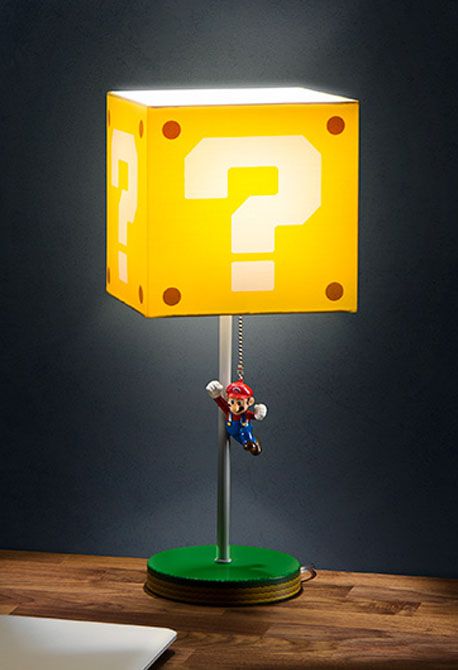 Super Mario question mark block table lamp