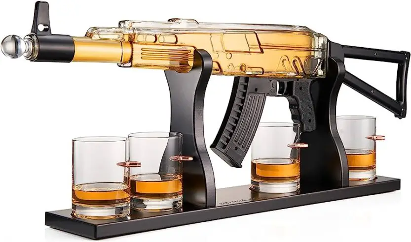 Rifle shaped whiskey decanter